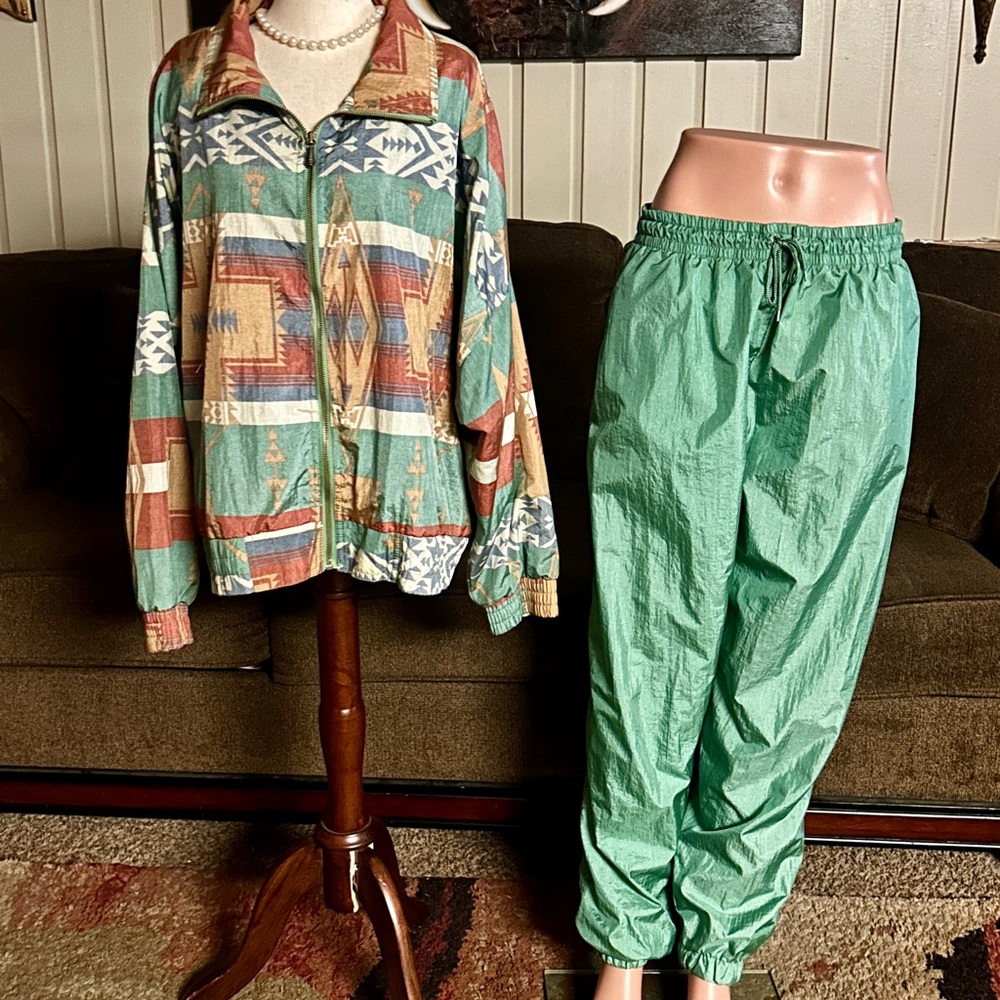 Andy John’s • Vintage • Large • Aztec Design • Multi-Pastel Colors • Tracksuit